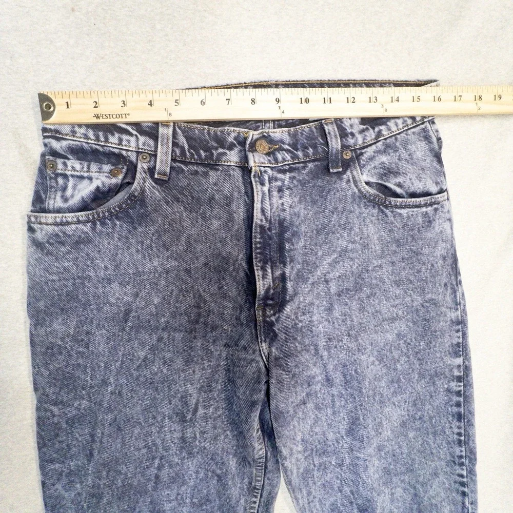 Vtg 1997 Levis 565 Wide Leg Womens 12 Rough Hem Made In USA Stone‎ Wash